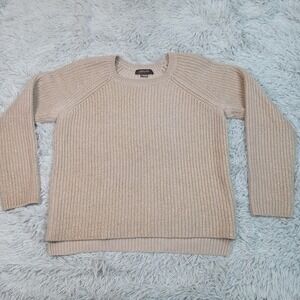 Christopher Fischer Womens Sweater Biege M Merino Wool Cozy Sweatshirt Comfort